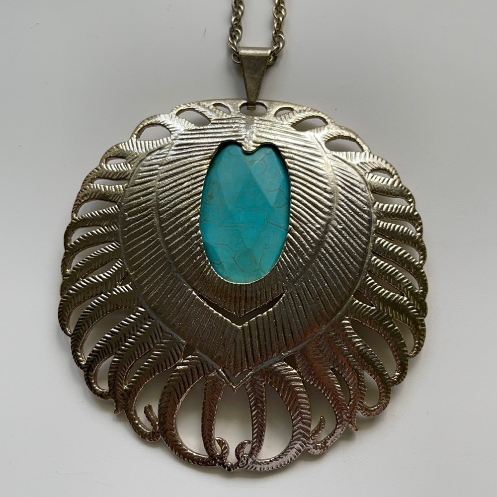 Kendra Scott faux turquoise pendant necklace